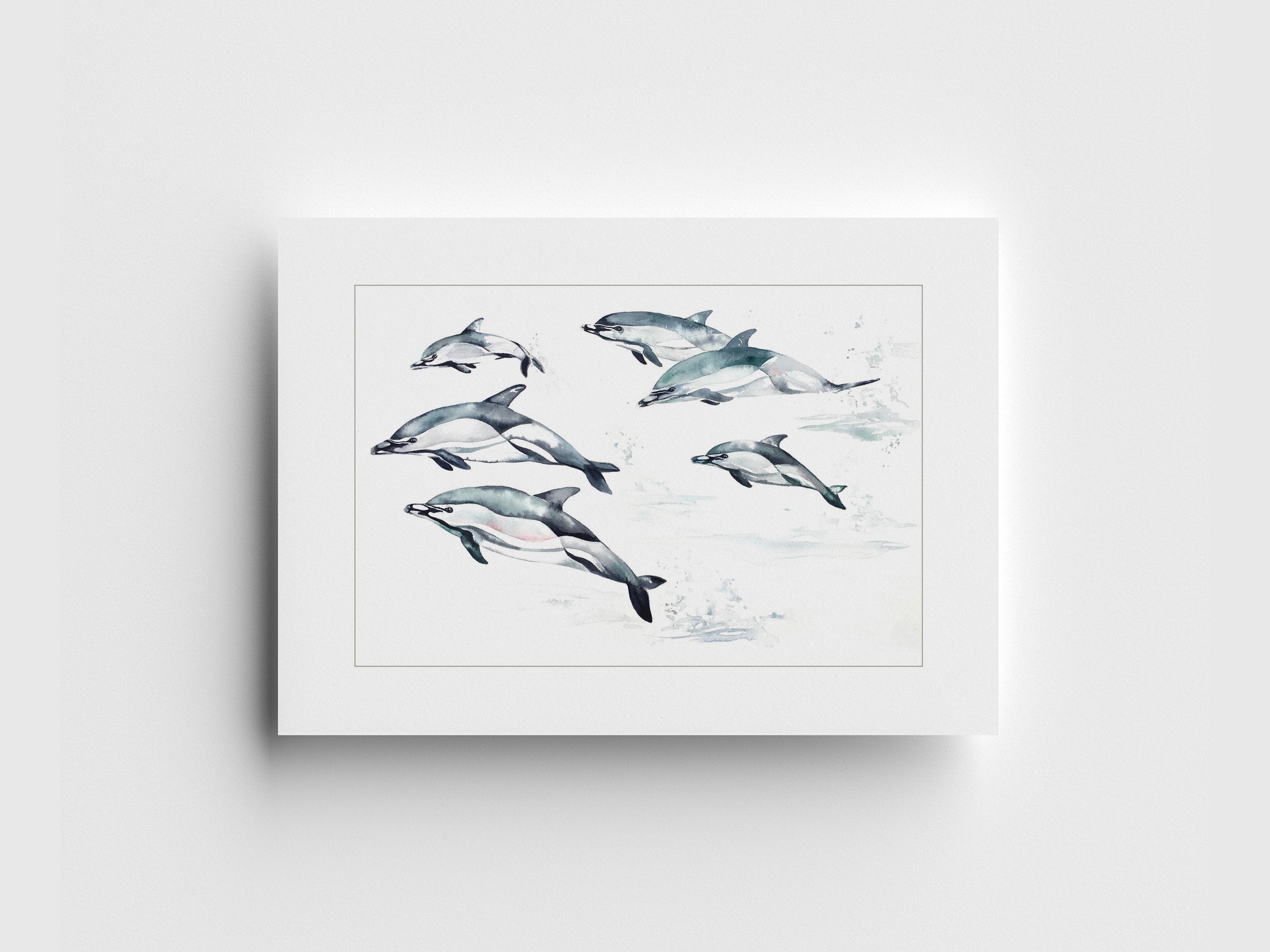 2 NEW ANTHROPOLOGIE White Grey Illustrated Dolphin offers Nautical Card Notecards s/10