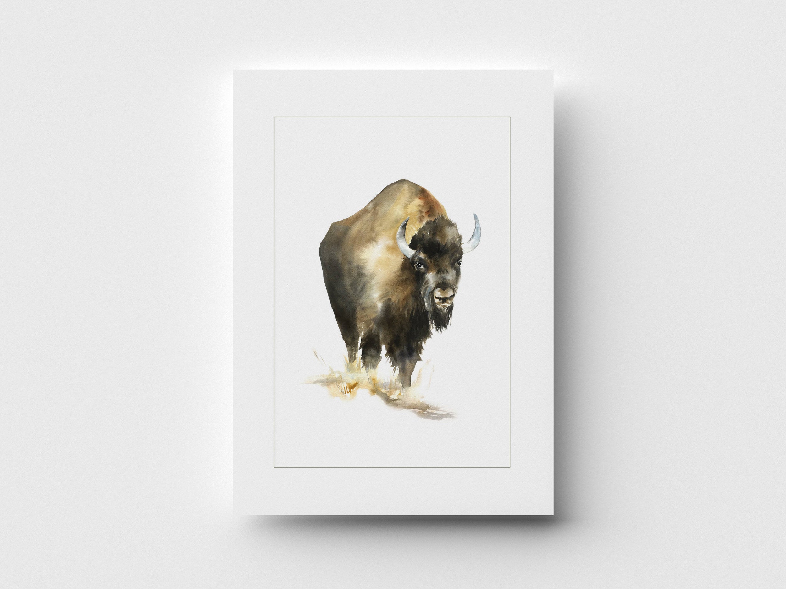 Bison Greeting Card – Kelly Clause Art