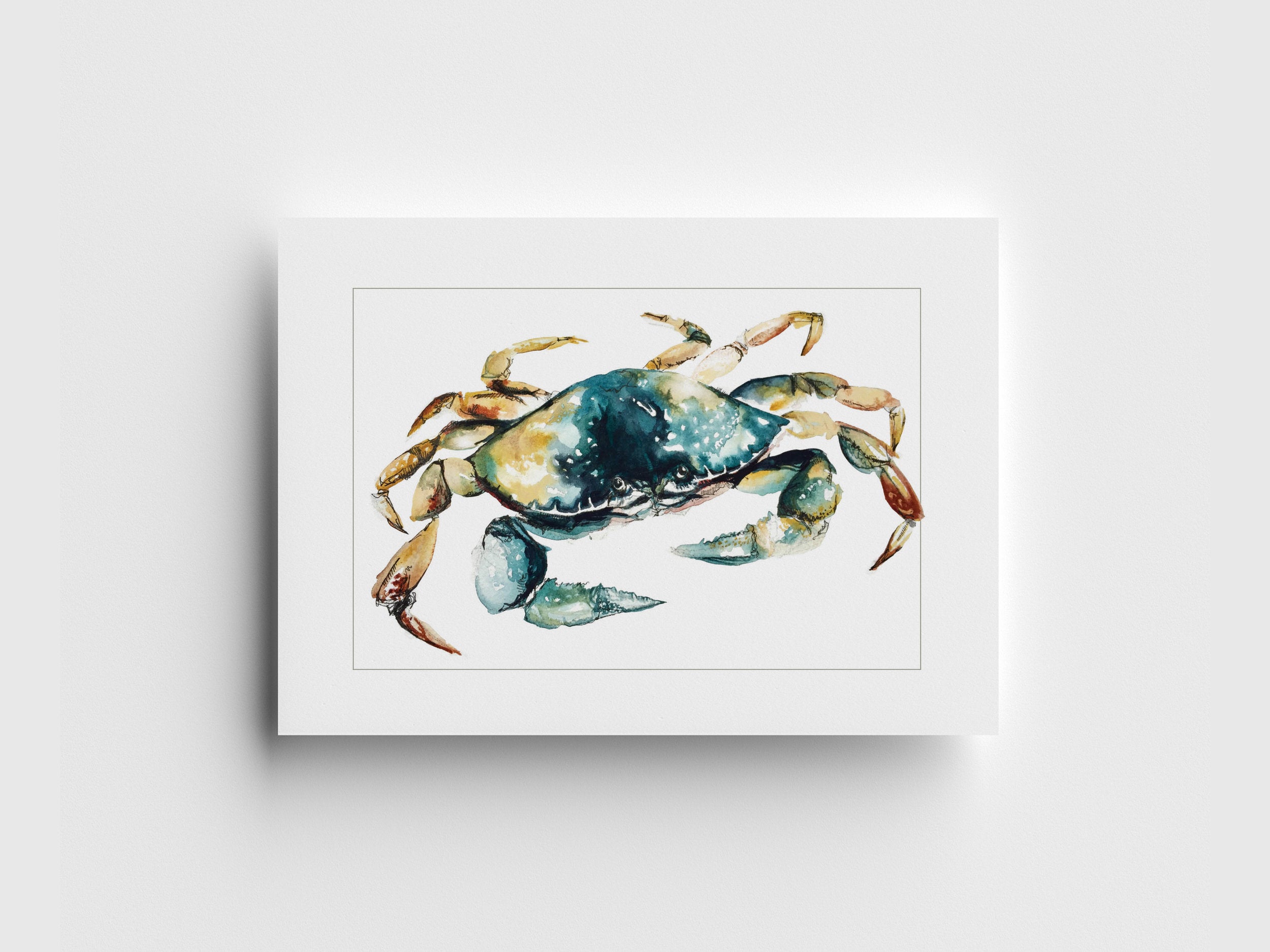 Dungeness Crab Greeting Card – Kelly Clause Art